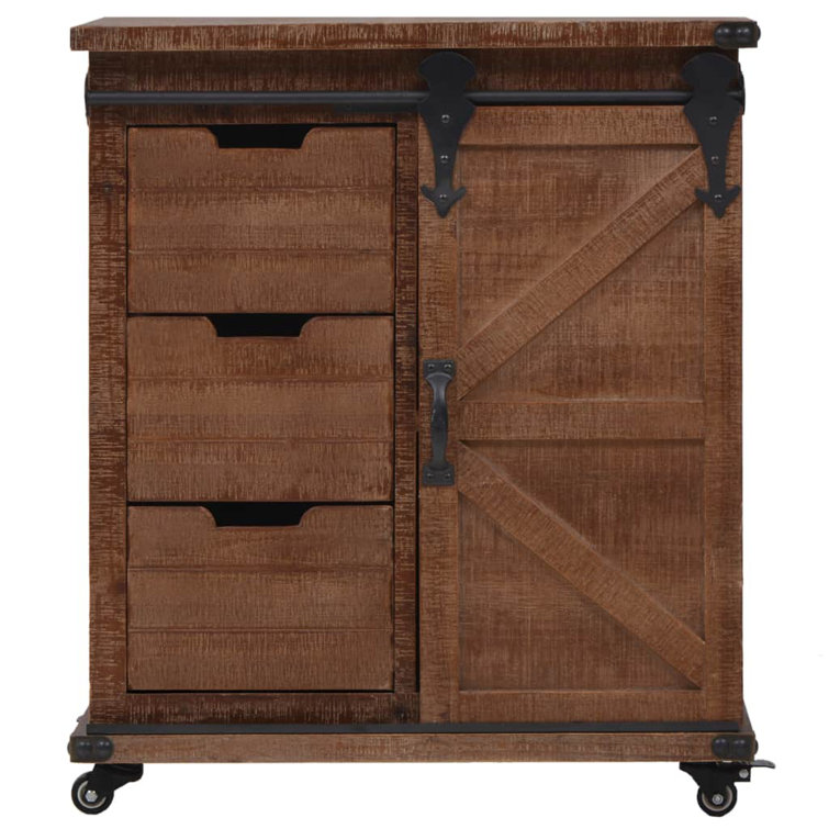 Borough Wharf Fennimore 3 Drawer 64Cm W Solid Wood Combi Chest